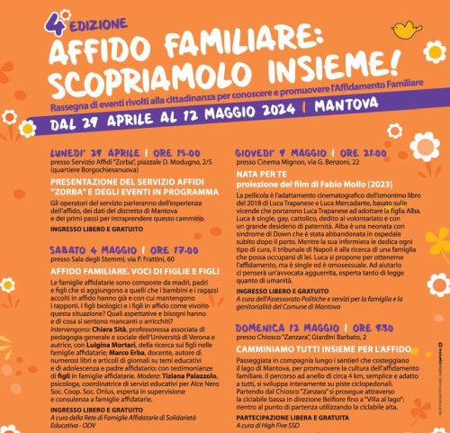 Dal 4 al 12 maggio eventi aperti a tutti per conoscere l’Affidamento Familiare