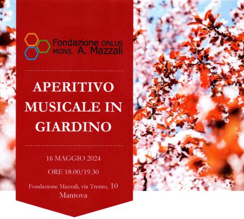 Giovedì 16 maggio aperitivo musicale nel giardino del Mazzali