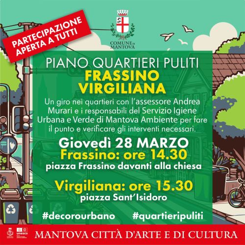 Piano Quartieri Puliti, giovedì 28 marzo sopralluogo a Frassino e Virgiliana
