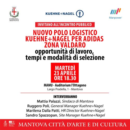 Al Mamu incontro pubblico "Nuovo polo logistico Kuehne+Nagel per Adidas a Valdaro"