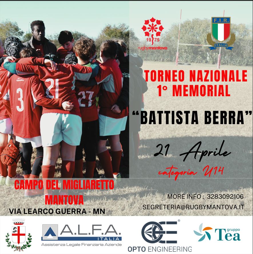 Domenica 21 aprile il Torneo Nazionale di Rugby U14 1° Memorial "Battista Berra"