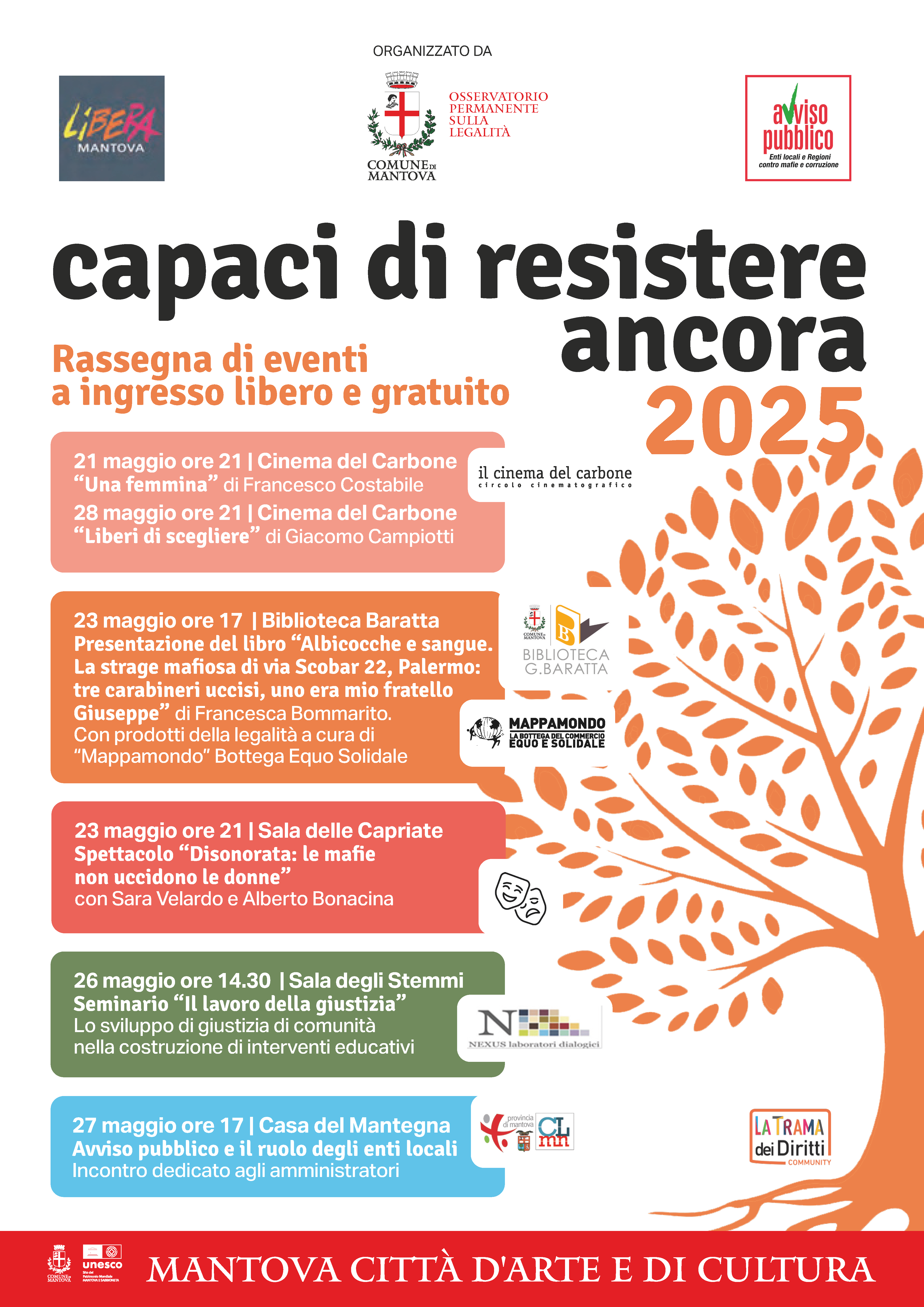 "Capaci di Resistere Ancora”, tanti eventi legati alla Giornata della Legalità