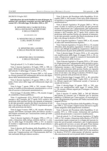 Decreto interministeriale e Allegato 1