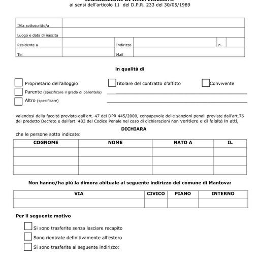 Segnalazione di presunta irreperibilità