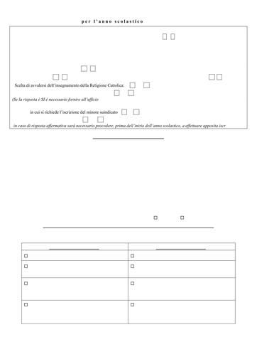 Modulo Scheda iscrizione Scuole Infanzia Comunali Fuori Termine (prossimo a.s. - 2025/2026)