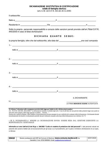Stato di famiglia storico